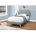 JAY BED GREY LINEN WITH CHROME LEGS  (2 SIZES FROM 298.00)